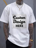 Men's T-Shirt Custom Design Here Bold Lettered Minimalist Calligraphy Shirt