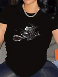 Women's T-Shirt Abstract Silver Shards Over Soft Reflective Surfaces Centering A Dynamic Graphic
