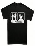 Men's T-Shirt Problem Solved Iconic Figures Fishing Humorous Graphic T Shirt
