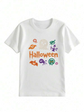 Men's T-Shirt Halloween With Playful Spooky Monsters And Whimsical Ghosts Skull