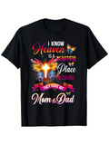 Men's T-Shirt Heaven Is A Beautiful Place With Glowing Cross And Colorful Butterflies