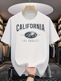 Men's T-Shirt California Mountain View With Sketched Peaks Above Los Angeles