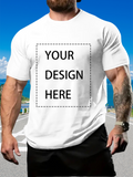 Men's T-Shirt Your Design Here Minimalist Black Text Centered White T Shirt