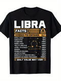 Men's T-Shirt Libra Facts With Star Constellation And Informative Text Design