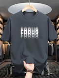 Men's T-Shirt Focus Layered Shadow Silhouette Effect Among Minimalist Space Typography