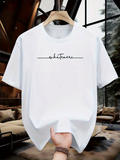 Men's T-Shirt Minimalist Casual Atmosphere With Handwritten Font On Clean White T Shirt