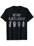 Men's T-Shirt Botany Plants Lately With Hand Sketched Potted Leaves And Succulent Plants