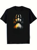 Men's T-Shirt Sunset Forest Reflections Within Large Bear Paw Print