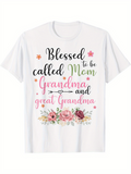 Men's T-Shirt Blessed To Be Called Mom Grandma And Great Grandma Among Watercolor Roses With Spring Flowers
