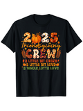 Men's T-Shirt 2025 Friendsgiving Crew With Pumpkins Fall Leaves And Festive Accents