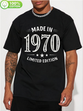 Men's T-Shirt Made In 1970 Limited Edition Vintage Number Print Tee
