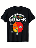 Men's T-Shirt Why I Lose At Billiards Pie Chart With Colorful Labeled Sections And Billiard Balls