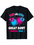 Men's T-Shirt Pink Or Blue Heart With Baby Footprints Surrounded By Dotted Splashes Shirt