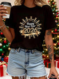 Women's T-Shirt Happy New Year Shining Gold Starburst With Festive Celebration 2026