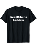 Men's T-Shirt New Orleans Louisiana Bold Historical Lettering On Black T Shirt