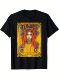 Men's T-Shirt The Gorgon Vibrant Serpentine Hair With Golden Ancient Patterned Frame Woman