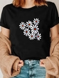 Women's T-Shirt Blooming Cluster Of White Petals With Yellow Centers Daisy Flower