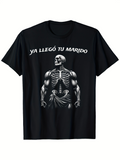 Men's T-Shirt Muscular Skeleton Standing Proud With Dramatic Shadows Skeletal Figure