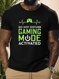 Men's T-Shirt Do Not Disturb Neon Green Power Line With Game Controller Gaming Mode Activated