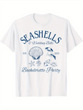 Men's T-Shirt Seashells And Wedding Bells With Ocean Creatures For Bachelorette Party Shell