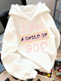 Women's Hoodie I Am A Child Of God Surrounded By Pastel Lettering And Subtle Hearts Hoodie