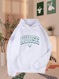 Women's Hoodie Soft Cotton Hoodie With Pastel Outline Heart Nurse