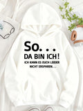 Women's Hoodie German text Geometric pattern