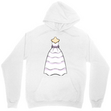 Men's Hoodie Minimalist Flowing White Gown At Center Of Hooded Sweatshirt Dress