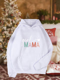 Women's Hoodie Girl Mama Pastel Lettering On Cozy Winter White Hoodie
