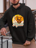 Men's Hoodie Mama With Halloween Pumpkin Surrounded By Glowing Moonlight Illustration Pumpkin