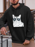 Men's Hoodie Chill Urban Style Cat With Sunglasses Graphic Cat