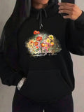 Women's Hoodie Colorful Artistic Watercolor Wildflowers At Dawn Flower