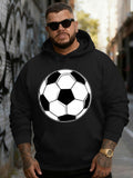 Men's Hoodie Classic Monochrome Design With Bold Contrasting Graphic Soccer Ball