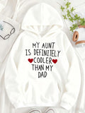 Women's Hoodie My Aunt Is Definitely Cooler With Red Hearts Dad