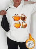 Women's Hoodie Autumn Inspired Hot Drinks With Whipped Cream And Pumpkin Mug