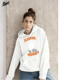 Women's Hoodie Sleeping Is My Hobby Cartoon Pillow And Playful Slogan Hoodie