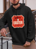 Men's Hoodie Happy Easter Decorative Sign With Soft Pastel Festive Elements Surrounded By Classic Lettering