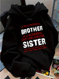 Women's Hoodie Proud Brother With Sweet And Wonderful Sister Text Graphic Hoodie