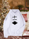 Women's Hoodie Geometric Shape With Minimalist Festive Atmosphere Diamond