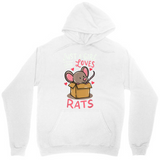 Men's Hoodie Loves With Whimsical Hearts Surrounding A Cute Box Rat