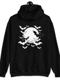 Men's Hoodie Full Moon With Flying Bats In Night Sky Hoodie