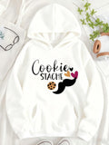Women's Hoodie Cookie Stache With Playful Hearts Chocolate Chip Cookie And Moustache
