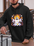 Men's Hoodie Colorful Dancing Spirit Surrounded By Fire Floral Motif Ghost