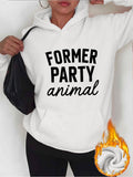 Women's Hoodie Former Party Animal Clean Casual Lettered Graphic Hoodie