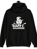 Men's Hoodie Happy Halloween Smiling Pumpkin Surrounded By Stars And Floating Ghost