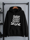 Men's Hoodie Baking More Cookies Christmas Holly Leaves Festive Holiday Spirit Hoodie
