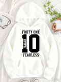 Women's Hoodie Forty One Isaiah Fearless Bold Typography Over Large Number Ten