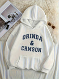 Women's Hoodie Orinda And Crmson Simple Lettering On Soft Cotton Hoodie