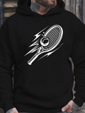 Men's Hoodie Dynamic Motion Lines Surrounding A Striking Tennis Racket