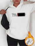 Women's Hoodie One Percent Graphic With Red Empty Battery Icon Hoodie